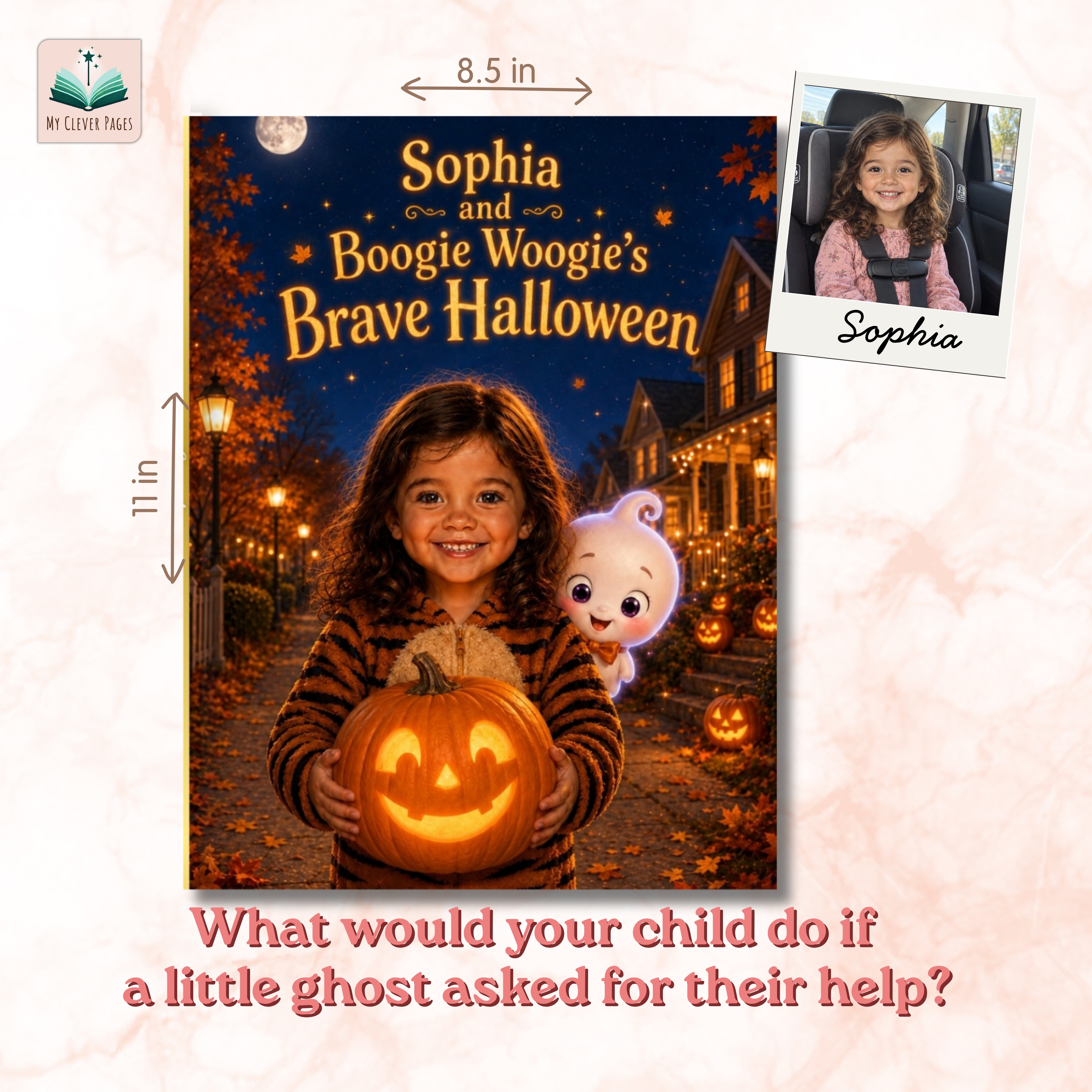Boogie Woogie's Brave Halloween — personalized children's book cover from My Clever Pages